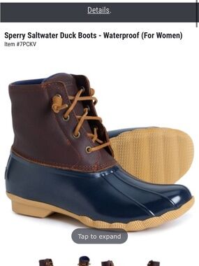 Sperry Women's Navy & Brown Waterproof Duck Boots